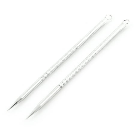 2 Pcs Makeup Tool Acne Removal Pimple Remover Blackhead Extractor Needles w Nonslip Handle