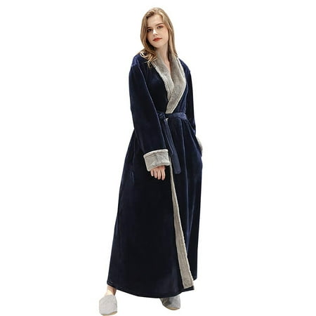 Oksun Full Length Fleece Robe Cozy Plush Long Warm Bathrobe with Waist Belt for Womens Navy L
Oksun Full Length Fleece Robe Cozy Plush Long Warm Bathrobe with Waist Belt for Womens Navy L