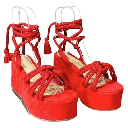 Women s Thick-soled Sandals Lacing Design Hollowed Summer Shoes for Outdoor School Performances Red 43
Women s Thick-soled Sandals Lacing Design Hollowed Summer Shoes for Outdoor School Performances Red 43