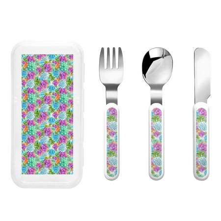 Easygdp Succulents 3-Piece Flatware Set Kids Silverware Stainless Steel Toddler Kids Utensils Safe for Preschooler Children
Easygdp Succulents 3-Piece Flatware Set Kids Silverware Stainless Steel Toddler Kids Utensils Safe for Preschooler Children