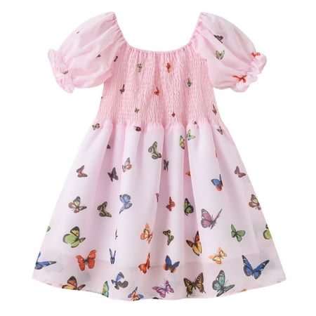 Chaoren Children Dress Butterfly Print Attractive Breathable Girls Short Sleeve Sundress for Casual
Chaoren Children Dress Butterfly Print Attractive Breathable Girls Short Sleeve Sundress for Casual