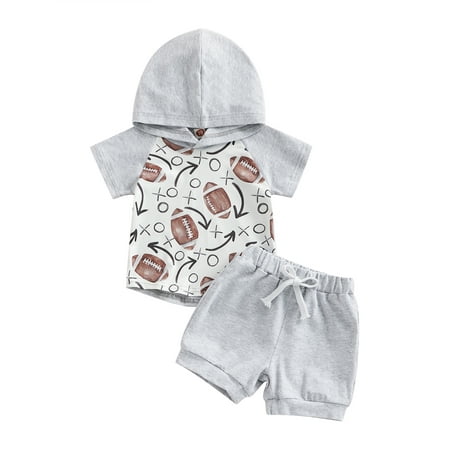 Xsylife Toddler Baby Boys Girls Summer Clothes Set Short Sleeves Hooded Rugby Print Tops + Elastic Drawstring Loose Shorts Outfit
Xsylife Toddler Baby Boys Girls Summer Clothes Set Short Sleeves Hooded Rugby Print Tops + Elastic Drawstring Loose Shorts Outfit