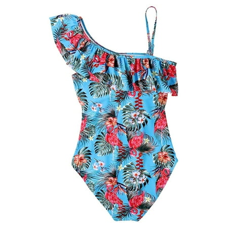 BULLPIANO Girls One Piece Swimsuits Long Sleeve Rash Guard Front Bathing Suit UPF 50+