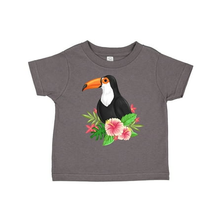 Inktastic Toucan with Hawaiian Flowers Gift Toddler Boy or Toddler Girl T-Shirt