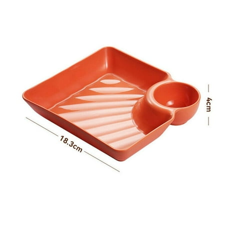 Kitchenware Household Creative Plastic Dipping Plate Dumpling Plate Tableware Sauce Separation Dumpling Plate ORANGE
Kitchenware Household Creative Plastic Dipping Plate Dumpling Plate Tableware Sauce Separation Dumpling Plate ORANGE