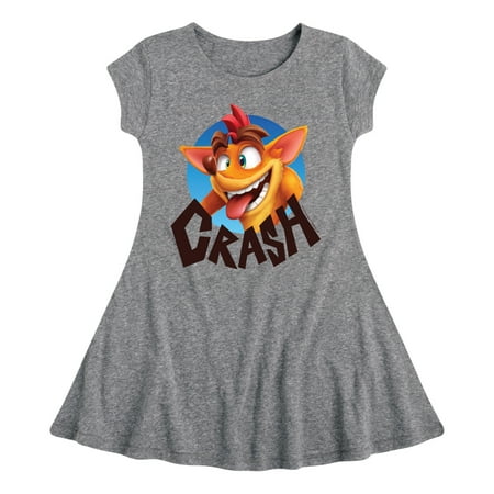 Crash Bandicoot - Silly Crash - Toddler And Youth Girls Fit And Flare Dress