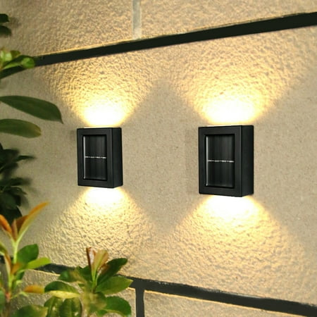 Kiplyki Solar Wall Light Up And Down Glow Wall Light Outdoor Garden Lamp Waterproof