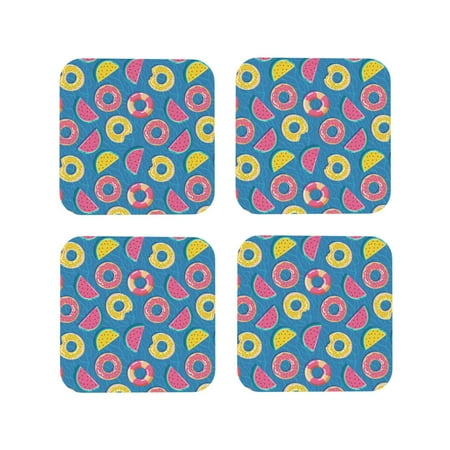 Leather Coasters Set of 4 - Red Yellow Watermelon Donuts Lightweight Non-Slip Drink Coasters for Desk Anti-Scalding Desk Cup Coasters for Office Table Decor Square
Leather Coasters Set of 4 - Red Yellow Watermelon Donuts Lightweight Non-Slip Drink Coasters for Desk Anti-Scalding Desk Cup Coasters for Office Table Decor Square
