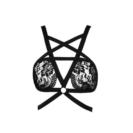 Women Bandage Lace Bralette Bustier Crop Top Sheer Unpadded Bra