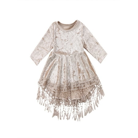 Frecoccialo Kids Girl Dress Long Sleeve Velvet Tassel Dress Solid Color Knee Length Dress
Frecoccialo Kids Girl Dress Long Sleeve Velvet Tassel Dress Solid Color Knee Length Dress