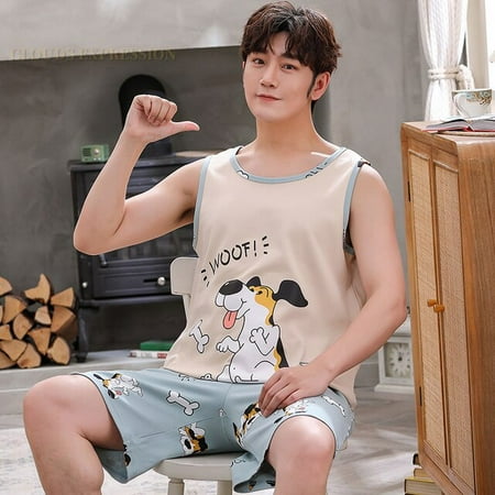 QWZNDZGR Summer 100% Cotton Cartoon Print Couple Pajama Set Pyjamas Kawaii Sleep Lounge Sleeveless Red Sleepwear Suits Pajamas for Lovers
QWZNDZGR Summer 100% Cotton Cartoon Print Couple Pajama Set Pyjamas Kawaii Sleep Lounge Sleeveless Red Sleepwear Suits Pajamas for Lovers