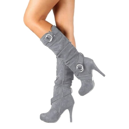 Frontwalk Womens Fashion Boot Side Zip Winter Shoes Stiletto Heel Knee High Boots Party Comfortable Women Buckle Strap Gray 4.5
Frontwalk Womens Fashion Boot Side Zip Winter Shoes Stiletto Heel Knee High Boots Party Comfortable Women Buckle Strap Gray 4.5