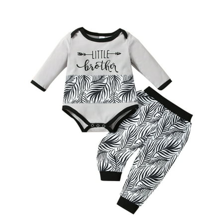 Sunisery Newborn Infant Baby Boys Girls 3Pcs Autumn Clothes Set Long Sleeve Letter Bodysuit Top Pants Hat Gray Leave 12-18 Months
Sunisery Newborn Infant Baby Boys Girls 3Pcs Autumn Clothes Set Long Sleeve Letter Bodysuit Top Pants Hat Gray Leave 12-18 Months