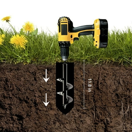 Auger Drill Bit Garden Spiral Hole Drill Easy Planter Bulb & Bedding Plant Augers -Earth Auger Bit Post Or Umbrella Hole Digger For 3/8” Hex Drive Drill (11.8in X3.2in)
Auger Drill Bit Garden Spiral Hole Drill Easy Planter Bulb & Bedding Plant Augers -Earth Auger Bit Post Or Umbrella Hole Digger For 3/8” Hex Drive Drill (11.8in X3.2in)