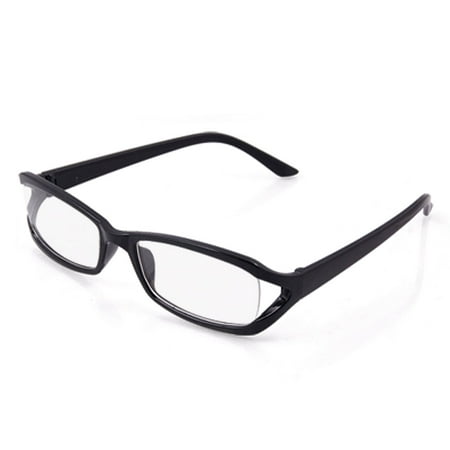 Rectangle Lens Black Plastic Frame Glasses for Unisex