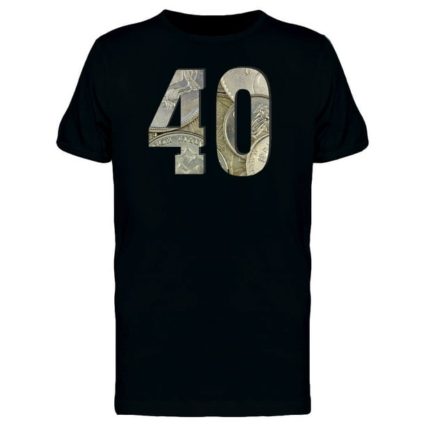 40 Number Silver Coins Texture Tee Men's -Image by Shutterstock