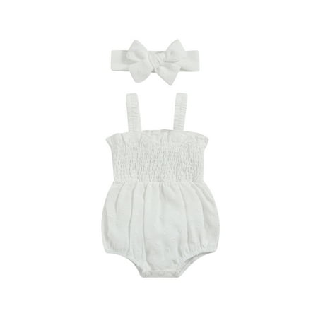 Peyakidsaa Newborn Infant Baby Girl Bodysuit Ruched Sleeveless Romper Jumpsuit with Headband Summer Clothes Set
Peyakidsaa Newborn Infant Baby Girl Bodysuit Ruched Sleeveless Romper Jumpsuit with Headband Summer Clothes Set