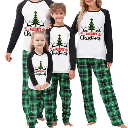 Family Matching Christmas Pajamas Christmas Tree Letter Print Long-Sleeved Tops + Plaid Pattern Trousers Sleepwear Outfits
Family Matching Christmas Pajamas Christmas Tree Letter Print Long-Sleeved Tops + Plaid Pattern Trousers Sleepwear Outfits