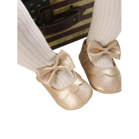 Baby Girls Cute Flat Shoes Soft Anti Skid Sole Princess Mary Jane Dress Shoes for Infant Toddler Girl