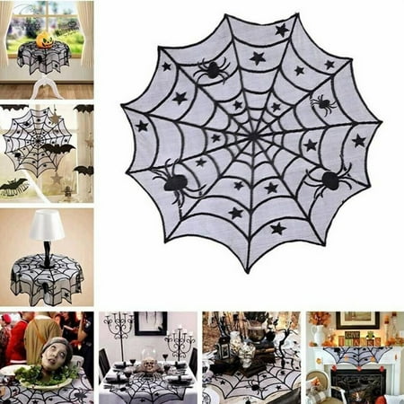 40 Inch Polyester Lace Tablecloth Round Black Spider Web Table Topper Cloth for Halloween Parties Table Decorations
40 Inch Polyester Lace Tablecloth Round Black Spider Web Table Topper Cloth for Halloween Parties Table Decorations