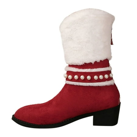 PMUYBHF Women Christmas Winter New Suede Solid Red Boots Back Zipper Heel Fashion Boots Plush Mouth Pearl Decoration Slip On Mid Calf Boots 42.98
PMUYBHF Women Christmas Winter New Suede Solid Red Boots Back Zipper Heel Fashion Boots Plush Mouth Pearl Decoration Slip On Mid Calf Boots 42.98