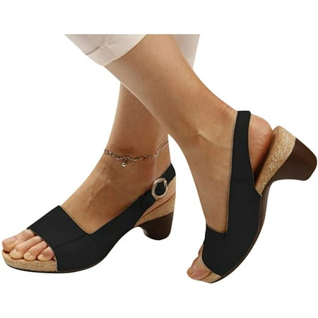 Huanxu Women s Open Toe Steady Chunky Cork Sandals Slingback Heel Sandals Adjustable Buckle Strap Sandals
Huanxu Women s Open Toe Steady Chunky Cork Sandals Slingback Heel Sandals Adjustable Buckle Strap Sandals