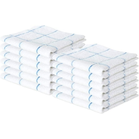 Windowpane Cotton Terry Dishcloths - (Pack of 12) Bulk Absorbent Kitchen Tea Hand Towels Dish Washing Cloths for Cooking Drying Dishes and Cleaning 12 x 12 in Blue
Windowpane Cotton Terry Dishcloths - (Pack of 12) Bulk Absorbent Kitchen Tea Hand Towels Dish Washing Cloths for Cooking Drying Dishes and Cleaning 12 x 12 in Blue