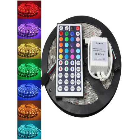 5M 5050 RGB SMD LED Waterproof Flexible Strip 300 LEDs + 44 Key IR Remote
