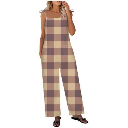 Dyegold Jumpsuits for Women Casual Sleeveless Jumpsuit for Women Adjustable Strap Plaid Fashion Comfy Summer Bib Overalls Sleeveless Round Neck Rompers
Dyegold Jumpsuits for Women Casual Sleeveless Jumpsuit for Women Adjustable Strap Plaid Fashion Comfy Summer Bib Overalls Sleeveless Round Neck Rompers
