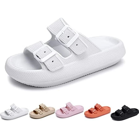 Unisex Comfort Soft Slides Double Buckle Adjustable EVA Flat Sandals Lightweight Slip on House Slippers(White)
Unisex Comfort Soft Slides Double Buckle Adjustable EVA Flat Sandals Lightweight Slip on House Slippers(White)