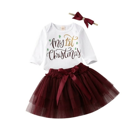 IZhansean Newborn Baby Girls My 1st Christmas Outfits Santa Long Sleeve Romper Tutu Skirt 3Pcs Xmas Clothes White 0-3 Months
IZhansean Newborn Baby Girls My 1st Christmas Outfits Santa Long Sleeve Romper Tutu Skirt 3Pcs Xmas Clothes White 0-3 Months