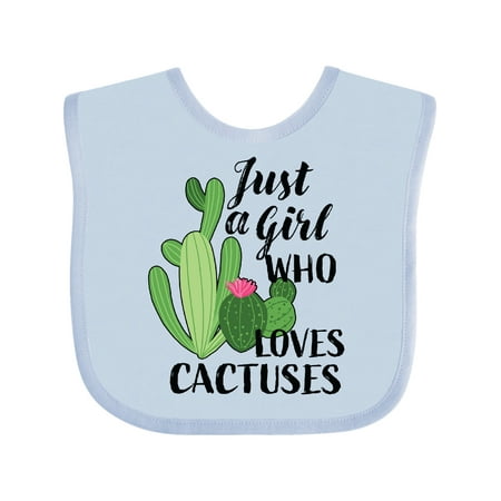 Inktastic Just a Girl Who Loves Cactuses Gift Baby Girl Bib