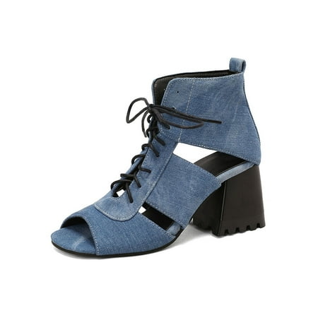 Rotosw Women Dress Sandal Summer Heeled Sandals Chunky Heel High Heels Non Slip Block Pumps Wedding Casual Blue 4.5
Rotosw Women Dress Sandal Summer Heeled Sandals Chunky Heel High Heels Non Slip Block Pumps Wedding Casual Blue 4.5