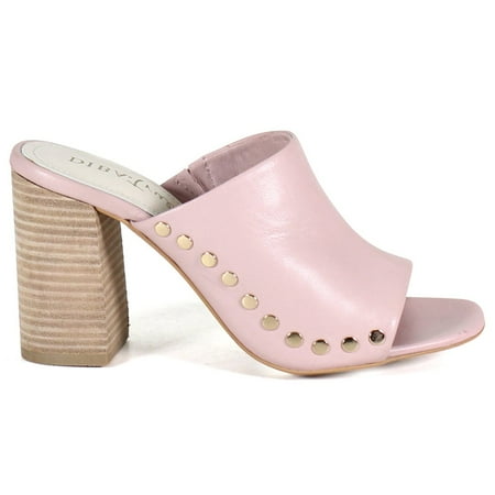 Diba True Womens Twin Crest Block Heeled Mule Casual Sandals Casual