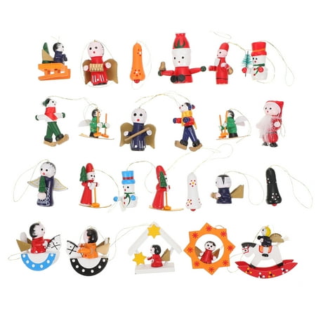 Hemoton 24 Pcs Xmas Theme Pendants Festive Hanging Pendant Door Decorative Hanging Decor