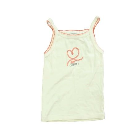Pre-owned Petit Bateau Girls White | Red | Heart Tank Top size: 24 Months