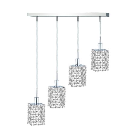 Mini 4 Light Crystal (Clear) Pendant in Chrome Finish 1284D-O-S-CL/EC