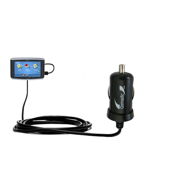 Gomadic Intelligent Compact Car / Auto DC Charger suitable for the Magellan Maestro 4050 - 2A / 10W power at half the size. Uses Gomadic TipExchange T