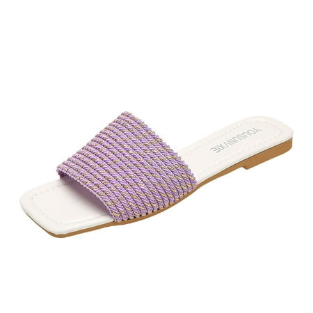 Summer Savings Clearance! PEZHADA Womens Sandals Slippers for Women New Square Toe Flat Bottom Shoes Summer Casual Sandals Slippers Purple
Summer Savings Clearance! PEZHADA Womens Sandals Slippers for Women New Square Toe Flat Bottom Shoes Summer Casual Sandals Slippers Purple