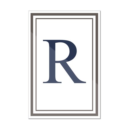 Monogram - Estate - Gray & Blue - R (12x18 Acrylic Wall Art Gallery Quality)