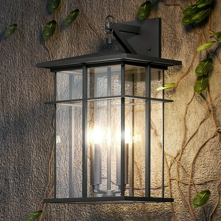Luxury Craftsman Outdoor Wall Sconce 20 H x 11 W with Coastal Style Elements Americana Design Matte Black Finish and Clear Glass UEX1008 
Luxury Craftsman Outdoor Wall Sconce 20 H x 11 W with Coastal Style Elements Americana Design Matte Black Finish and Clear Glass UEX1008