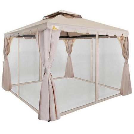 Palm Springs 10ft x 10ft Deluxe Gazebo / Party Tent w/ Mosquito Mesh Sides
