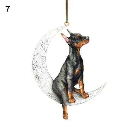 Attractive Pendant Decor with Lanyard Arcylic Dog Sitting On The Moon Hanging Pendant for Home
Attractive Pendant Decor with Lanyard Arcylic Dog Sitting On The Moon Hanging Pendant for Home