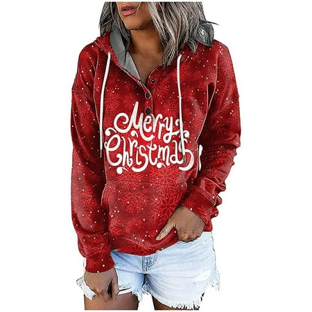 Hoodies Sweater Womens Santa Claus Print Button Down Collar Long Sleeve Pullover Casual Coat Tshirt
Hoodies Sweater Womens Santa Claus Print Button Down Collar Long Sleeve Pullover Casual Coat Tshirt
