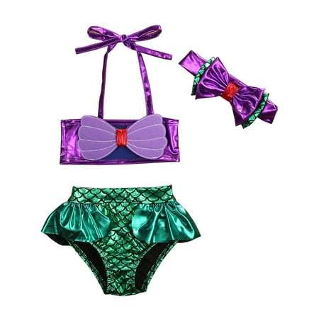 3Pcs Summer Baby Girls Swimwear Cute Mermaid Bikini Set Halter Neck Backless Beach Bathing Suit
3Pcs Summer Baby Girls Swimwear Cute Mermaid Bikini Set Halter Neck Backless Beach Bathing Suit