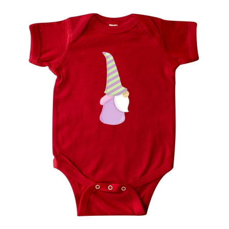 Inktastic Cute Gnome Garden Gnome White Beard Striped Hat Gift Baby Boy or Baby Girl Bodysuit