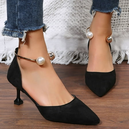 HIBRO Women Casual Solid Color Suede Buckle Strap Pearl Decoration High Heels Pointed Toe Sandals Single Shoes
HIBRO Women Casual Solid Color Suede Buckle Strap Pearl Decoration High Heels Pointed Toe Sandals Single Shoes