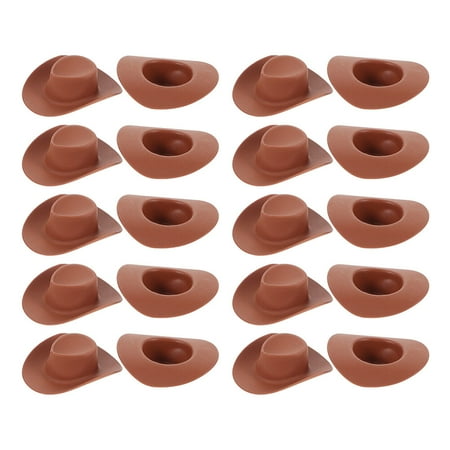 NUOLUX 40pcs Mini Cowboy Cowgirl Hat Miniature Doll Hat Doll Dress Up Accessories