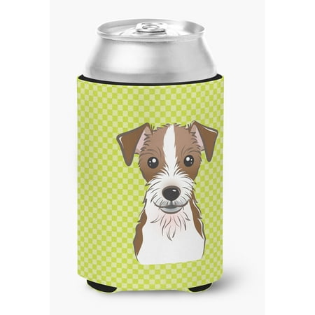 Checkerboard Lime Green Jack Russell Terrier Can or Bottle Hugger 
Checkerboard Lime Green Jack Russell Terrier Can or Bottle Hugger