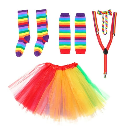 FRCOLOR Rainbow Tutu Skirt Kit Colorful Bowknot Tie Long Gloves Stocking Suspenders Costumes Accessory Set (Adult)
FRCOLOR Rainbow Tutu Skirt Kit Colorful Bowknot Tie Long Gloves Stocking Suspenders Costumes Accessory Set (Adult)